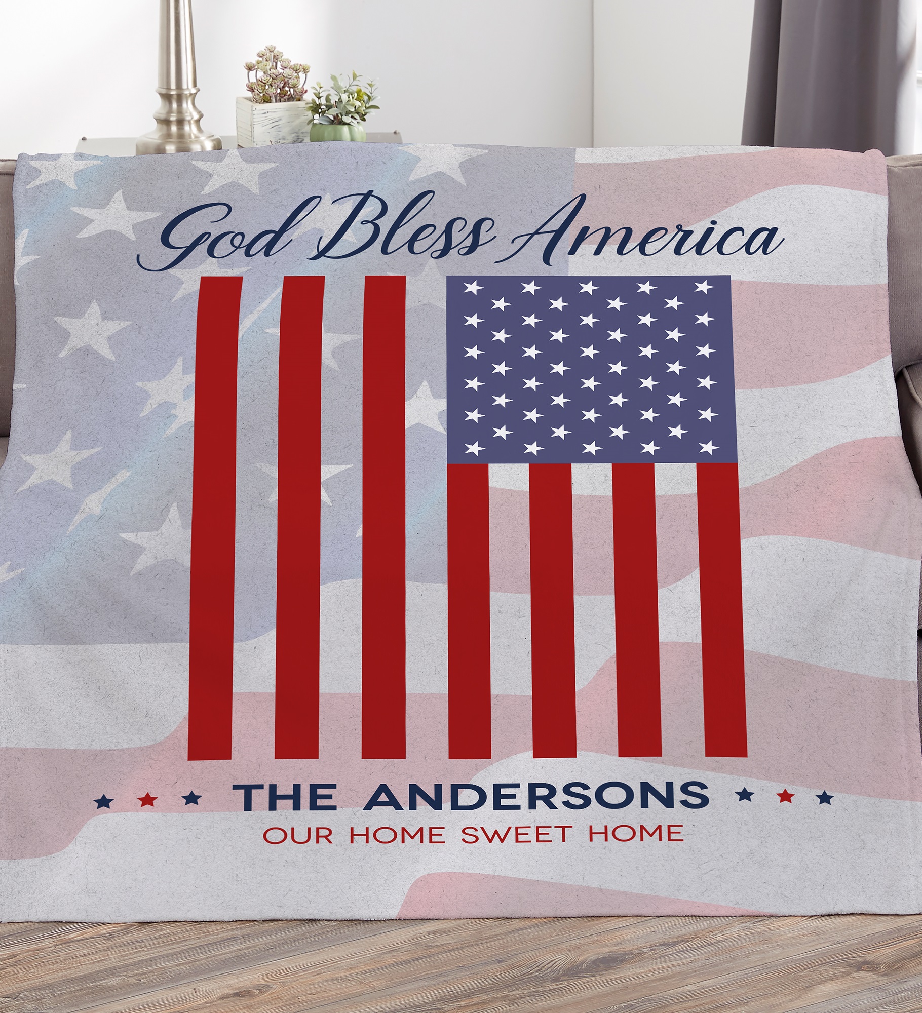 God Bless America Personalized Blanket
